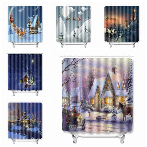 

stunning curtains christmas waterproof shower curtain with 12 hooks 180*180cm for bath