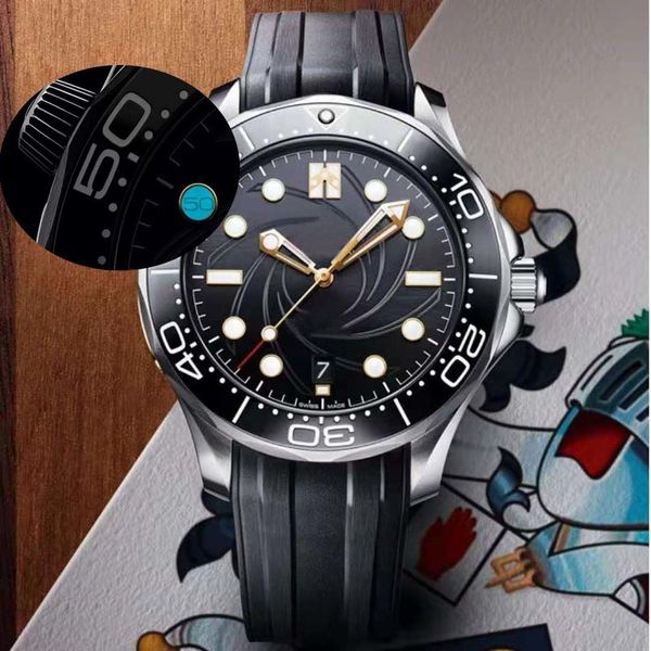

ceramic limited edition mens 10 clock with 50 words men watch automatic watches movement mechanical orologio montre de luxe james bond 007, Slivery;brown