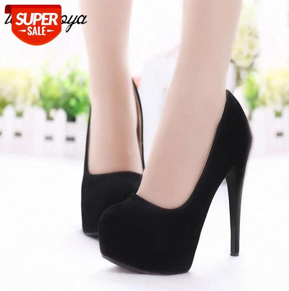 

super high heel women's shoes waterproof platform single pumps women stiletto heels bridal #kj4k, Black