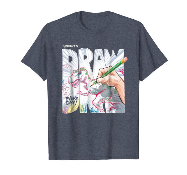 

born to draw artist shirt - t rex, White;black