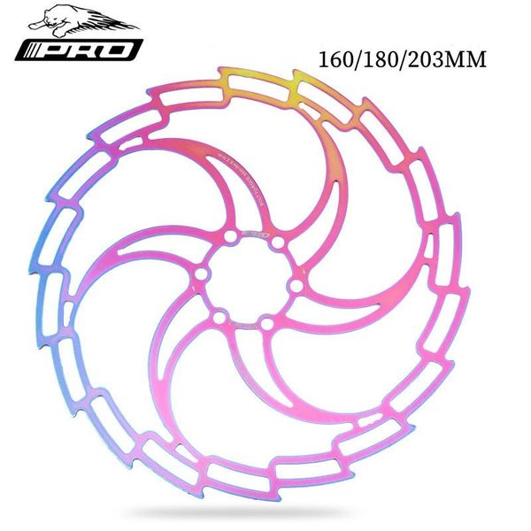 

bike brakes 1 pair bicycle disc brake 160 180 203mm rotor ultra-light hollow strong cooling rainbow