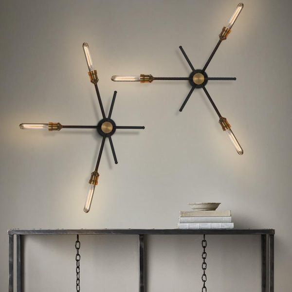 

wall lamp 2 / 3 heads loft style american industrial retro art rotate head creative bar light balcony vintage edison bulbs