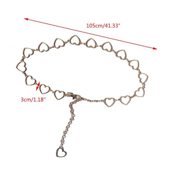 

belts 41 inch women girls retro circle heart shaped metal waist belt classic jewelry tassel adjustable body belly chain accessories fo, Black;brown