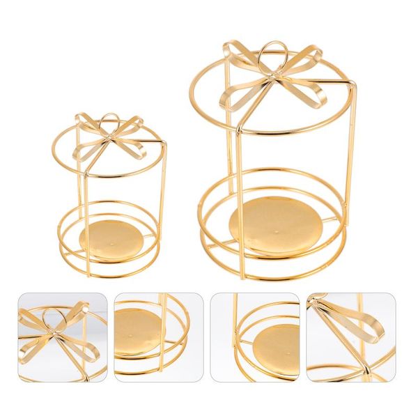 

candle holders 2pcs retro decorative stand dining table candlestick deskdecor golden