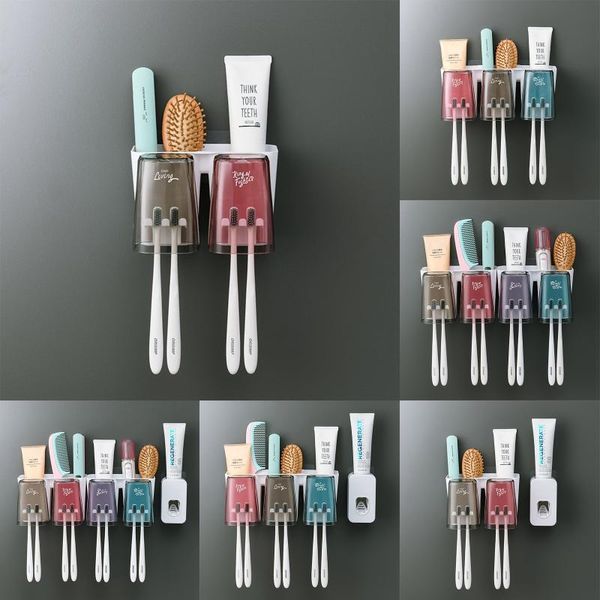 

creative home bathroom multifunction household no hole toothbrush holder toilet shelf plastic set toothpaste squeezer holders