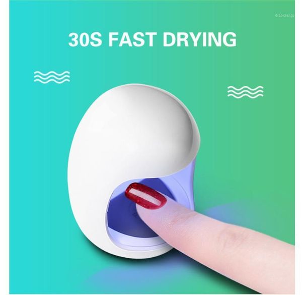 

portable egg-shaped uv led light for nail single finger polish dryer usb tool1