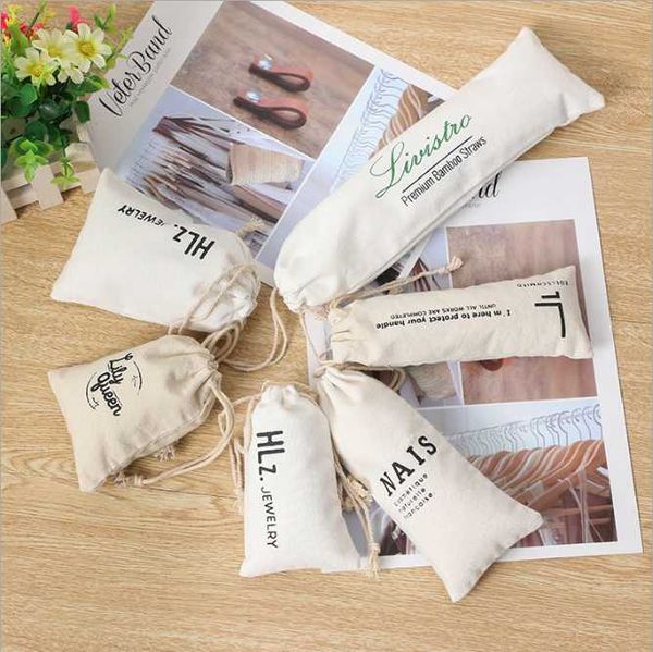 

gift wrap the customize logo cartoon animated alphabet printed drawstring bags travel canvas portable organizer jewelry bag