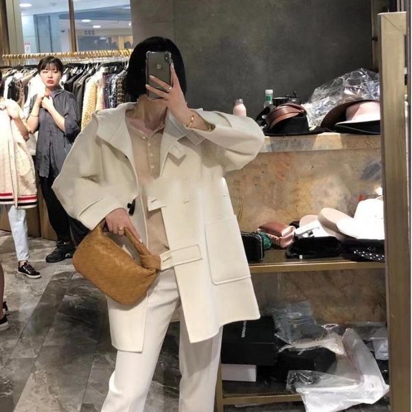 

women's wool & blends european goods medium long loose hooded ox horn buckle double-sided cashmere coat small all, Black