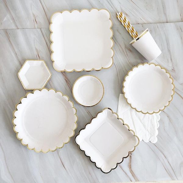 

environmently white disposable tablewares party decorations kid boy girl birthday supply plate cup napkin straws dinnerware