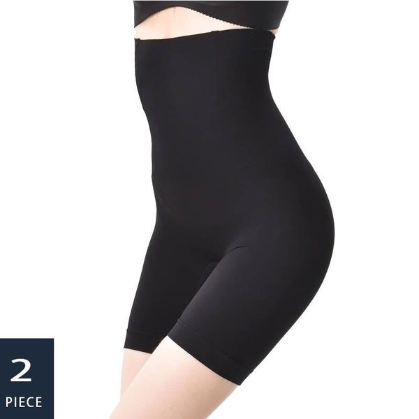 

women's shapers 2pcs/set seamless women high waist trainer shapewear pant control panties slimming leg hip lifter lingerie briefs, Black;white