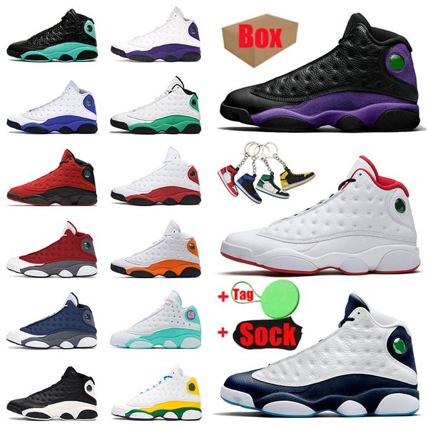 

basketball shoes with box original jumpman 13 13s sneakers for men dark powder blue court purple reverse flint bred lakers mens womens train