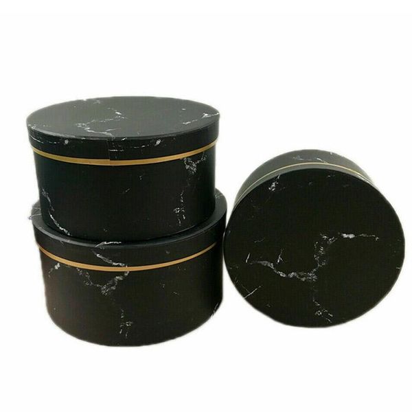 

gift wrap 3 pcs florist flowers gifts box marble pattern round packing case for wedding party fping