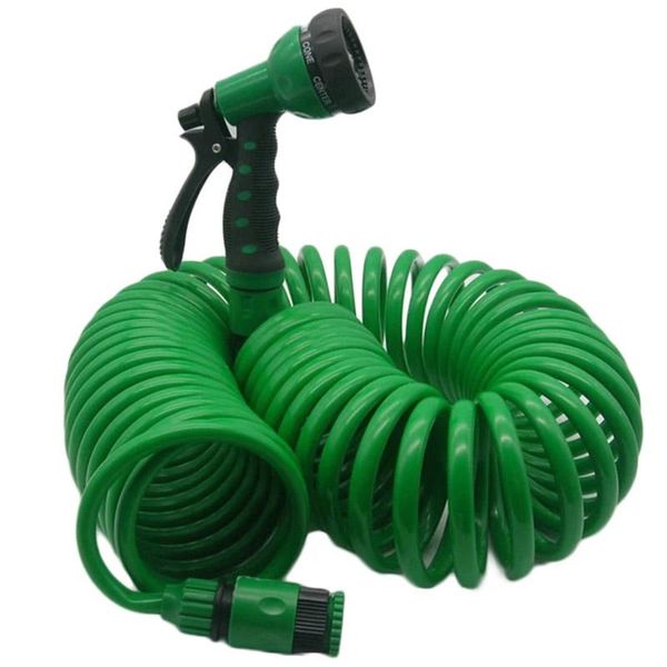 

flexible coiled spiral garden car washing clean water hose with spray nozzle for household wash watering equipments