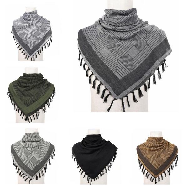 

cycling caps & masks tactical scarf shemagh keffiyeh arab desert shawl windproof military outdoor camping thick men women hijab, Black