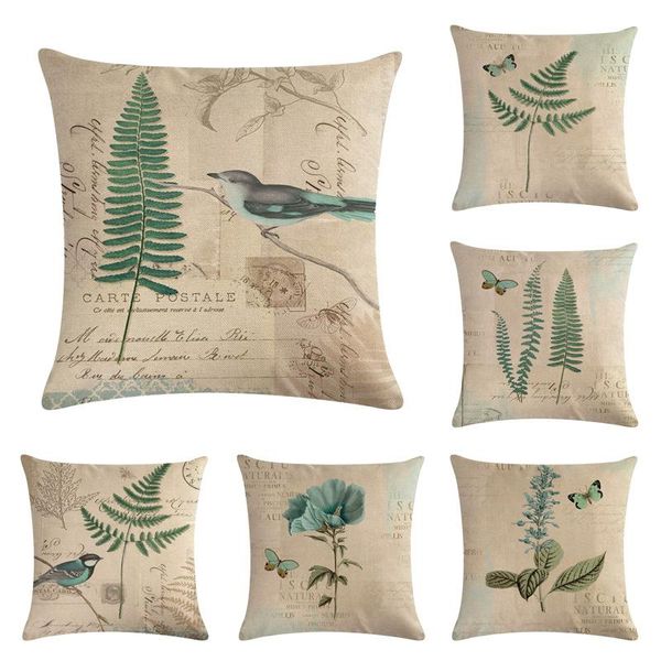 

cushion/decorative pillow 45*45cm cushion cover home sweet case cotton linen garden butterfly sofa bedroom decorative