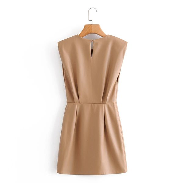 

designer clothing a line fall women's fashion casual dresses with thin pu imitation leather dress, Black;gray