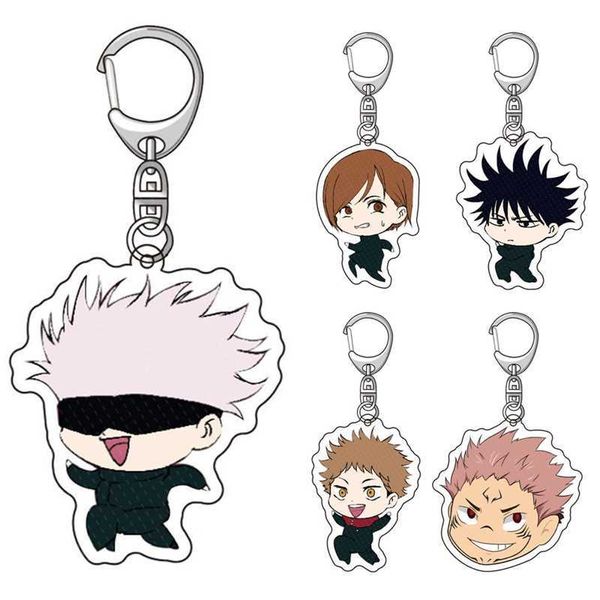 2021 neue Mode Anime Jujutsu Kaisen Schule Tasche Anhänger Schlüssel Ring Bagpack Decor Acryl Cartoon Fans Sammlung Geschenke Für Kind G1019