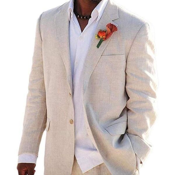 

men's suits & blazers beige linen menswear, 2-piece italian coat, custom pants, jacket, bridegroom , summer fashion, beach and wedding, White;black