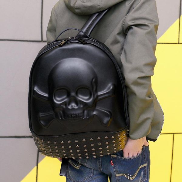 

backpack creative shoulder bag male personality rivet computer female student