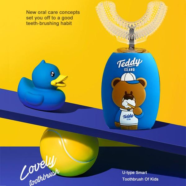 

cartoon 360 degree u shaped electric toothbrush kids automatic music guide smart rechargeable gum massage