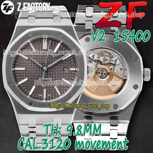 

eternity watches zff v2 latest upgrade version 41mm 15400 grey texture dial cal.3120 zf3120 automatic mens watch sapphire 904l steel case st, Slivery;brown