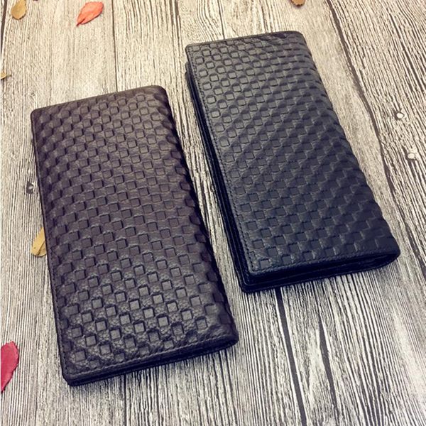

european american business and men's hand-held women's plaid wallets, retro casual wild long bags, leather bags jsnno