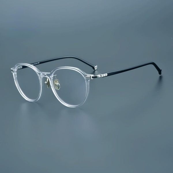 

fashion sunglasses frames japanese designer glasses frame texture plate polygonal retro big plain flat myopia customized glasses., Black