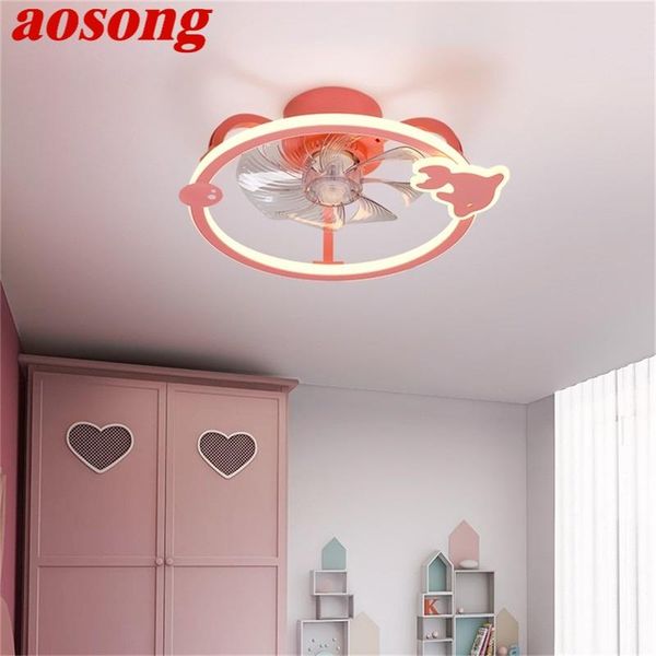

ceiling fans aosong modern cartoon fan with lights remote control led lighting for home children bedroom