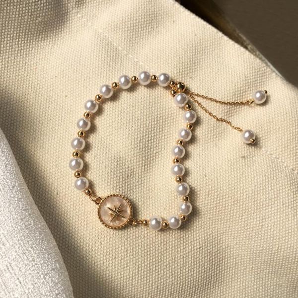 

link, chain fashion classic baroque natural freshwater pearl female bracelet for women exquisite lucky cuff luxury jewelry, Black