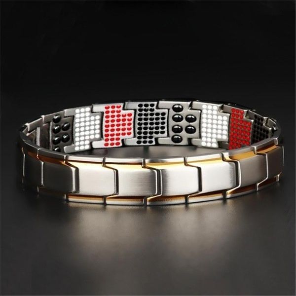 

link, chain therapy fit plus bracelet for men removable hand jewelry gift lxh, Black