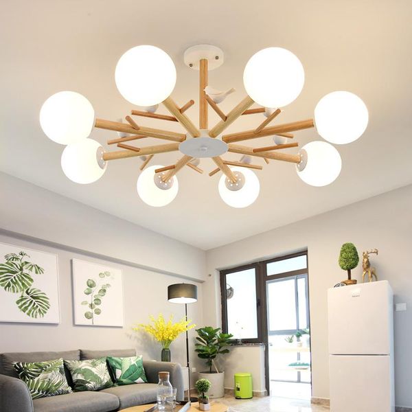 

nordic chandeliers for living room bedroom kitchen glass led chandelier lighting bird deco lamp modern lustres de plafond