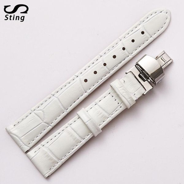 

watch bands girls strap leather hand waterproof white casual women's universal 17mm band steelband, Black;brown