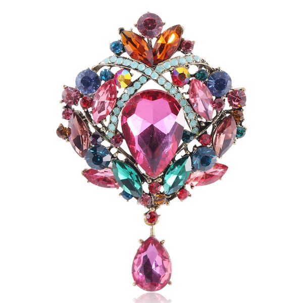 

factory large crystal glass brooch fashion temperament celebrity clothing accessories pin christmas