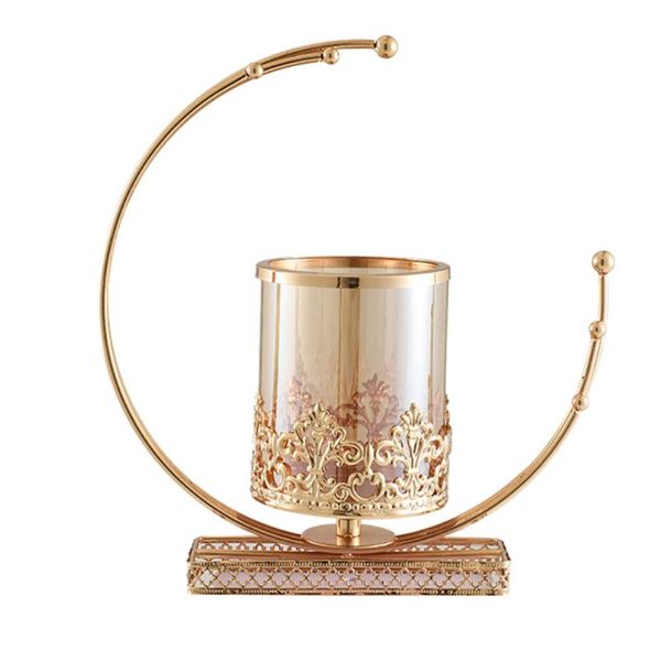

1pc candlestick iron art candle holder decor pedestal(golden) holders