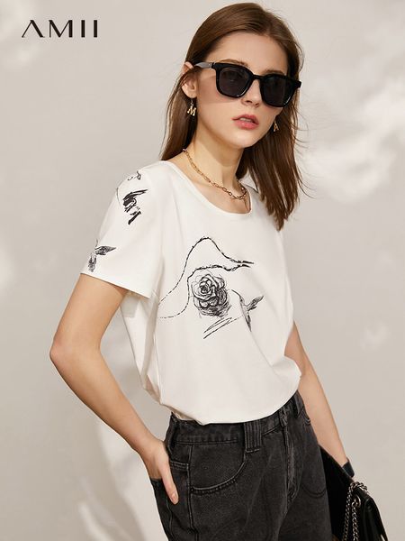 

women's knits & tees camiseta feminina nova de verÃ£o minimalista, camiseta casual com gola alta, manga curta, moda urbana, 12140228 bwf, White