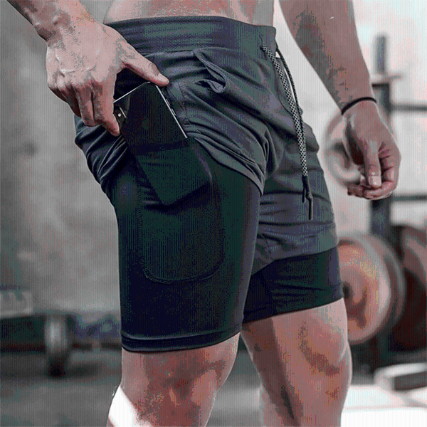 

men's shorts bxhy 2021 camo running men 2 in 1 double-deck quick dry sport fitness jogging workout sports short, White;black