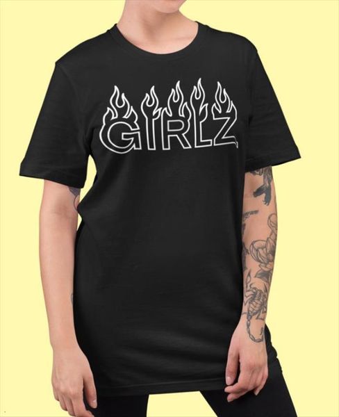 

girlz print cotton casual women funny 90s yong girl drop ship s 833, White