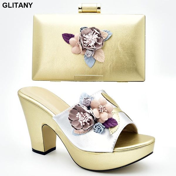 

dress shoes fashion african women and bag set decorated with appliques italian matching bags for wedding luxury pumps, Black