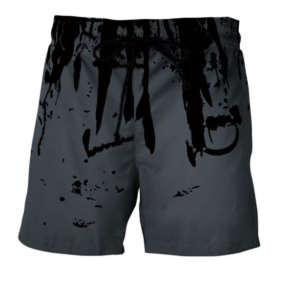 

men's shorts summer men fashion 3d printing gray beach oversized swimsuit casual swimwear swimming, White;black