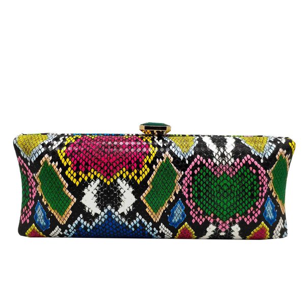 

fgg clutch bag style dinner colorful snake pu women's banquet evening send your opponent to take the