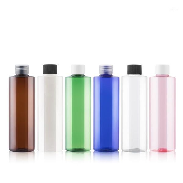 

storage bottles & jars 24 x 250ml blue green brown clear plastic bottle with screw cap, 250cc lotion / toner packaging bottle, empty cosmeti