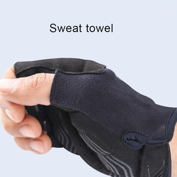 

cycling gloves shockproof sbr pad half finger sport men women summer bicycle fitness bike sal991, Black