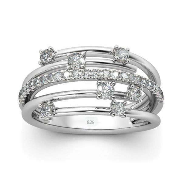 Szjinao Рождественский подарок Элегантное кольцо Сертифицированная свадьба Real 925 Стерлингового серебра 925 Для участия J 21217