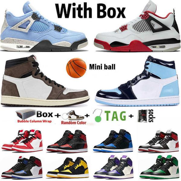 

hyper royal university blue 1 1s mens basketball shoes 4 4s sail obsidian unc silver toe black cat bred pure money starfish fire red men2021