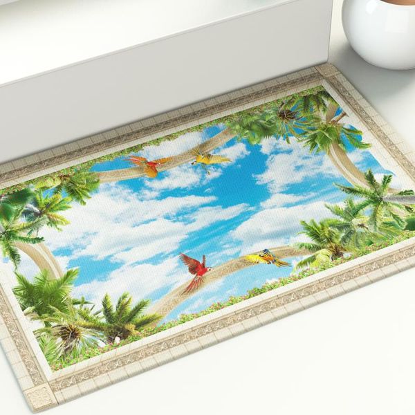 

3d floor mat forest park sea beach area rugs kitchen living room bedroom bathroom decoration printed large carpet carpets