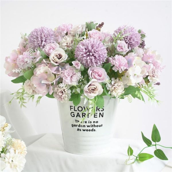 

decorative flowers & wreaths wedding dried home decoration mariage beautiful artificial silk fake valentines bouquet bridal decor