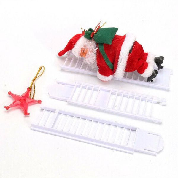 

xmas music figurine party decor electric climbing ladder santa claus christmas