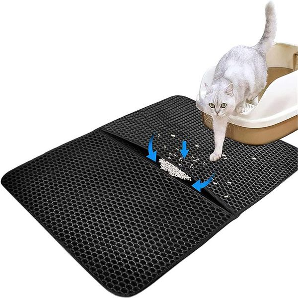 

cat beds & furniture waterproof pet litter mat eva double layer pads trapper folding non-slip cleaning