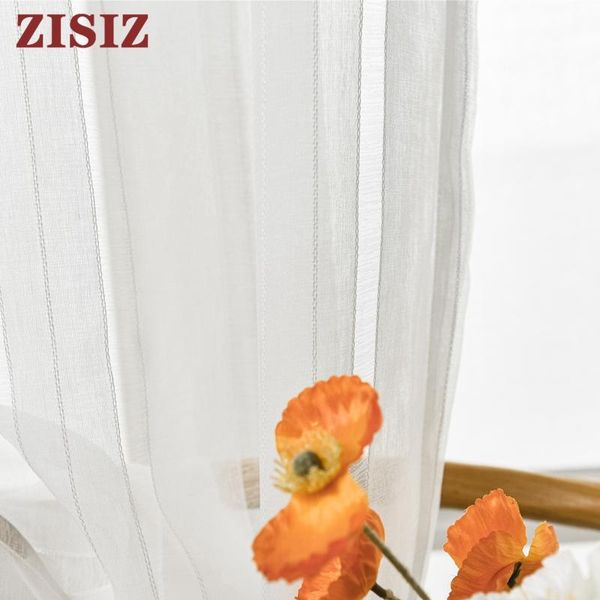

curtain & drapes cotton white striped tulle curtains for bedroom window sheer living room voile custom made