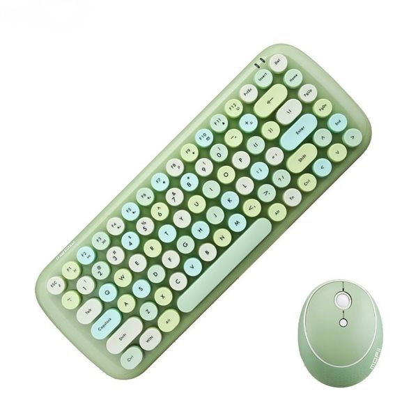

keyboard mouse combos jelly comb 2.4g wireless set mixed candy color roud keycap and for lapnotebook pc girls gift